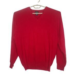Jos A Banks red cashmere long sleeve v-neck sweater - XL